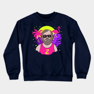 Slavoj Zizek 80s Vaporwave Portrait Crewneck Sweatshirt